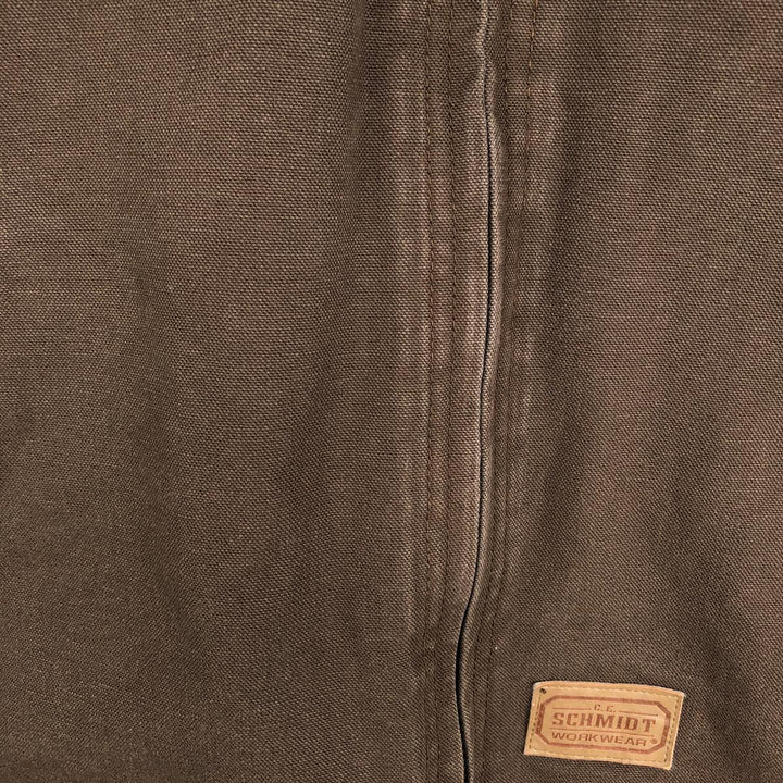 SCHMIDT Duck Vest, Men's XL (approx.) cotton brown type Vintage Second Hand