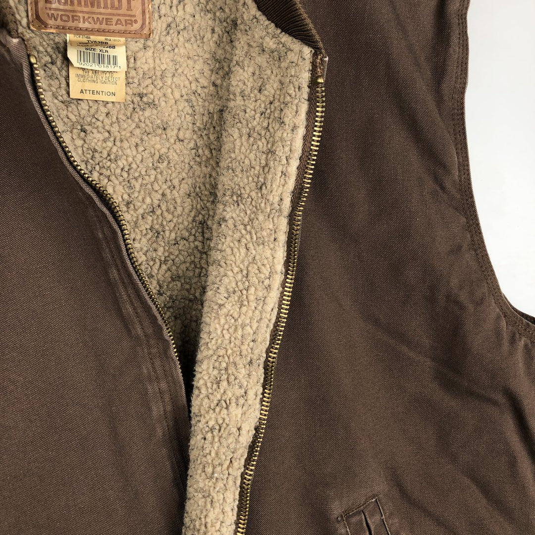 SCHMIDT Duck Vest, Men's XL (approx.) cotton brown type Vintage Second Hand
