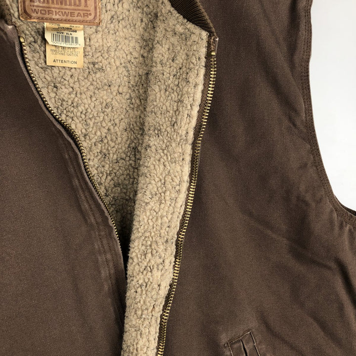 SCHMIDT Duck Vest, Men's XL (approx.) cotton brown type Vintage Second Hand