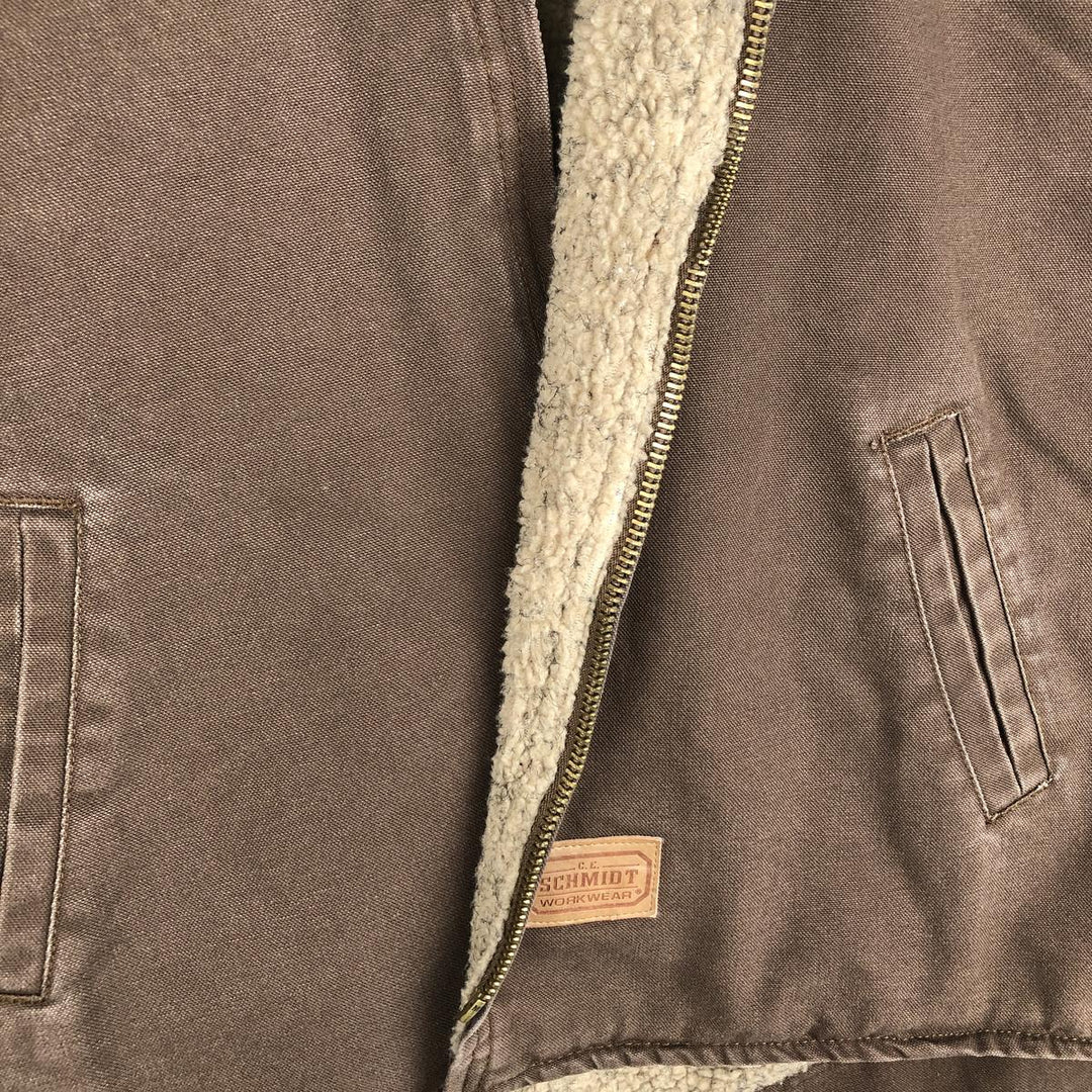SCHMIDT Duck Vest, Men's XL (approx.) cotton brown type Vintage Second Hand