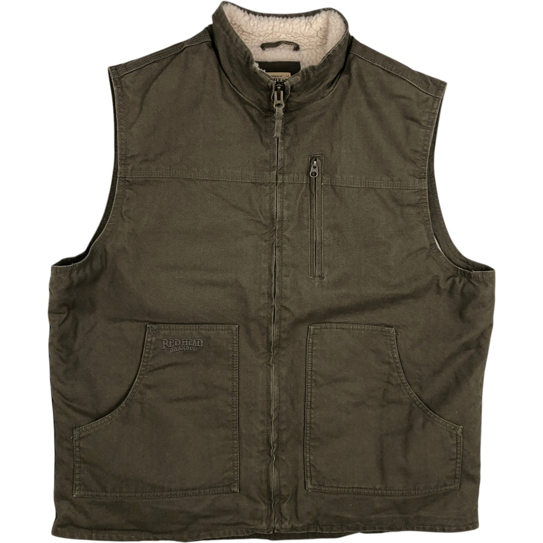 RED HEAD Duck Vest, Men's Size L (approx.) cotton Khaki type Vintage Second Hand