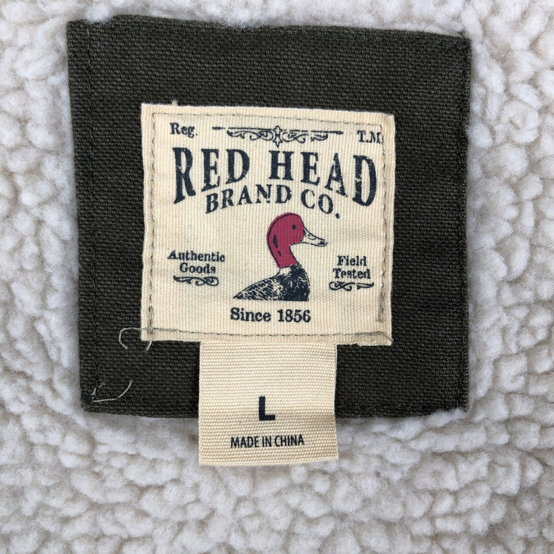 RED HEAD Duck Vest, Men's Size L (approx.) cotton Khaki type Vintage Second Hand