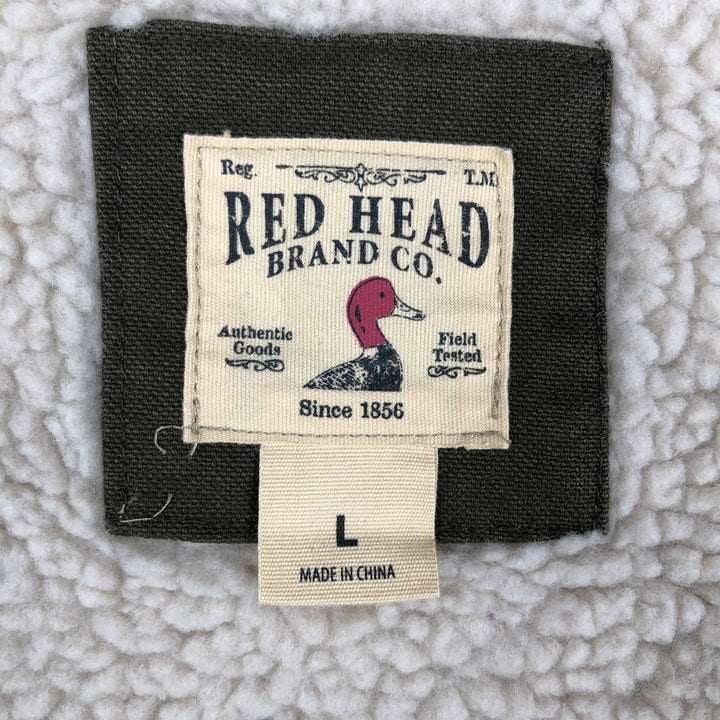 RED HEAD Duck Vest, Men's Size L (approx.) cotton Khaki type Vintage Second Hand