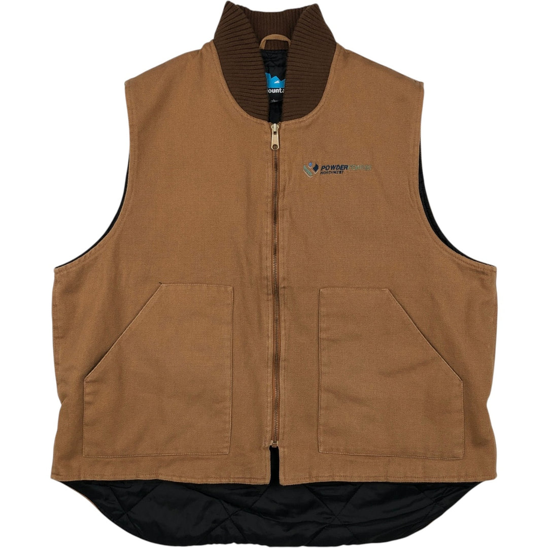 Tri-Montain Padded Duck Vest, Men's Size L (approx.) cotton brown type Vintage Second Hand