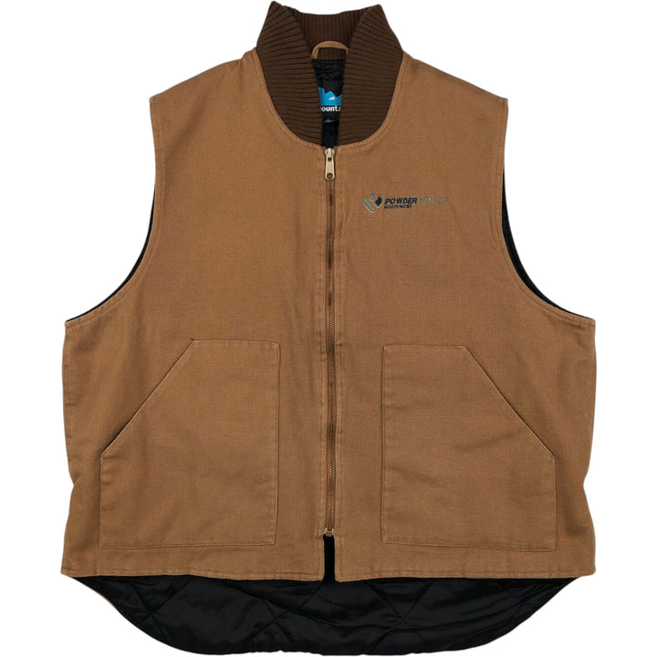 Tri-Montain Padded Duck Vest, Men's Size L (approx.) cotton brown type Vintage Second Hand