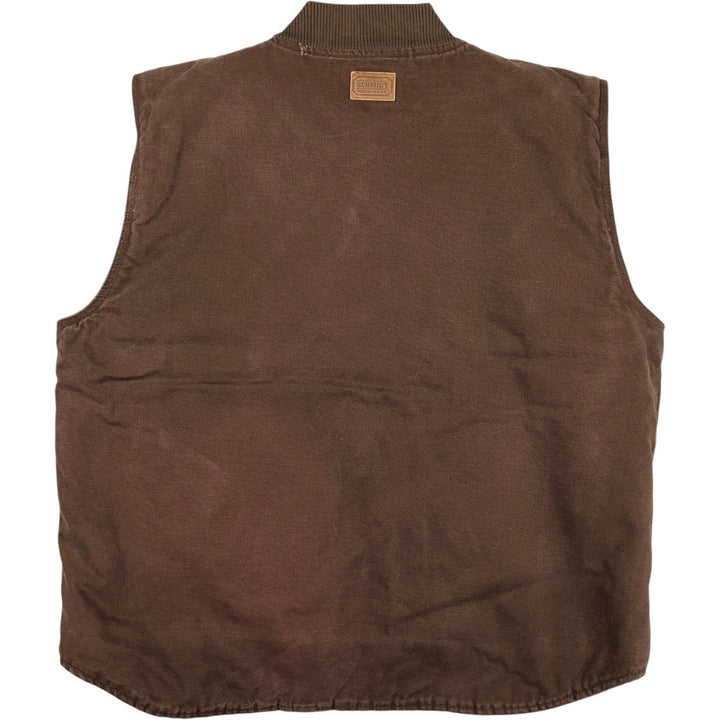 SCHMIDT Duck Vest, Men's XL (approx.) cotton brown type Vintage Second Hand