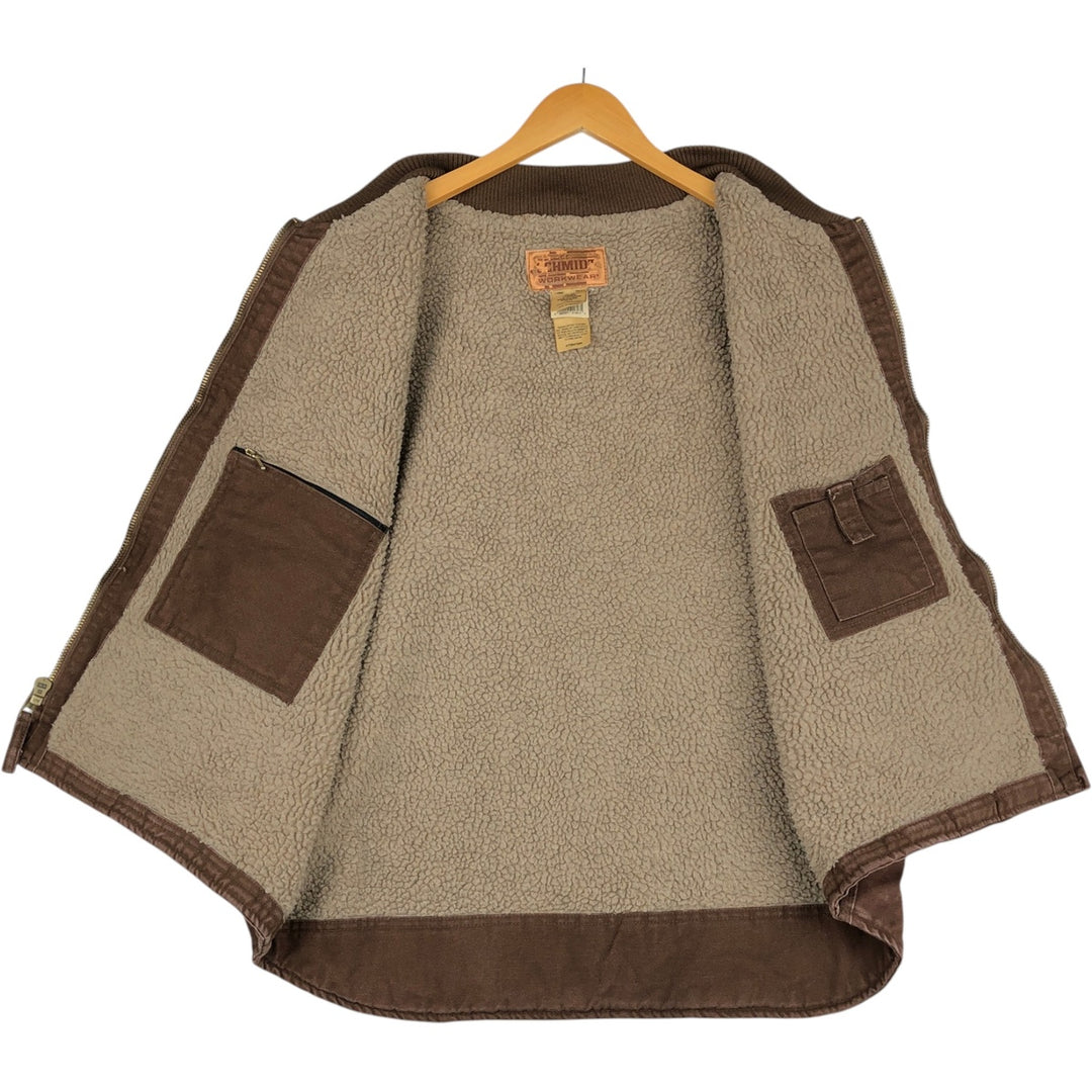 SCHMIDT Duck Vest, Men's XL (approx.) cotton brown type Vintage Second Hand