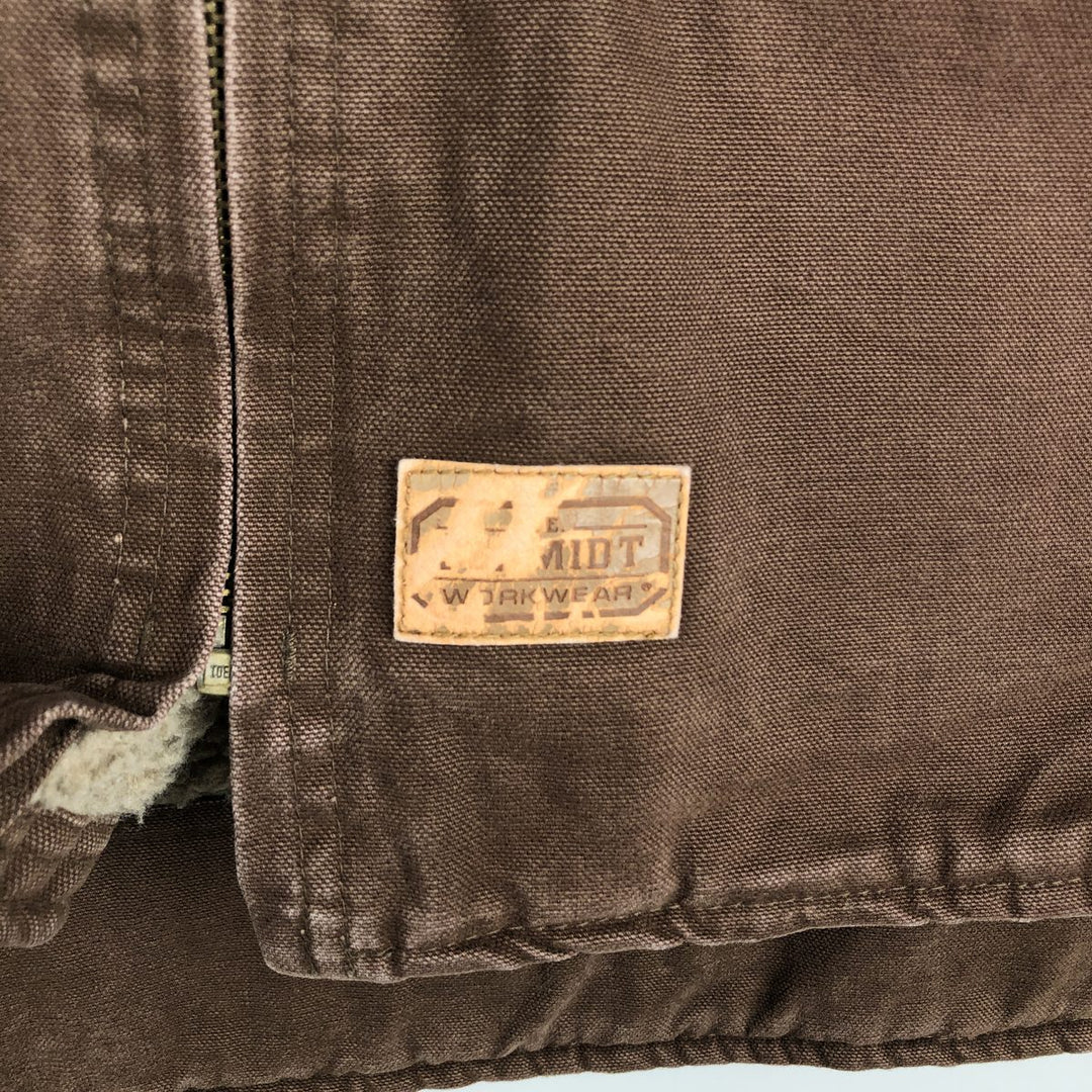 SCHMIDT Duck Vest, Men's XL (approx.) cotton brown type Vintage Second Hand