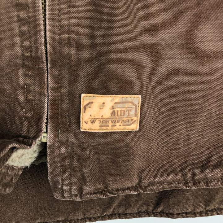 SCHMIDT Duck Vest, Men's XL (approx.) cotton brown type Vintage Second Hand