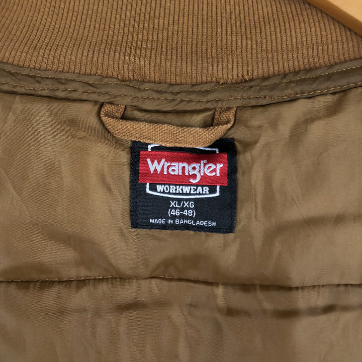 Wrangler WORKWEAR Padded Duck Vest, Men's XL (approx.) cotton brown type Vintage Second Hand