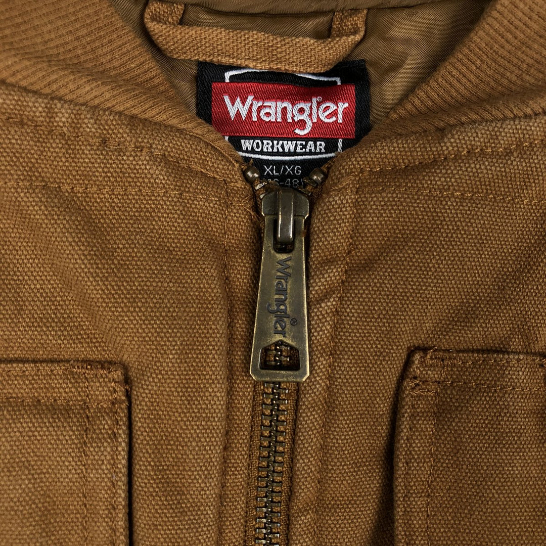 Wrangler WORKWEAR Padded Duck Vest, Men's XL (approx.) cotton brown type Vintage Second Hand