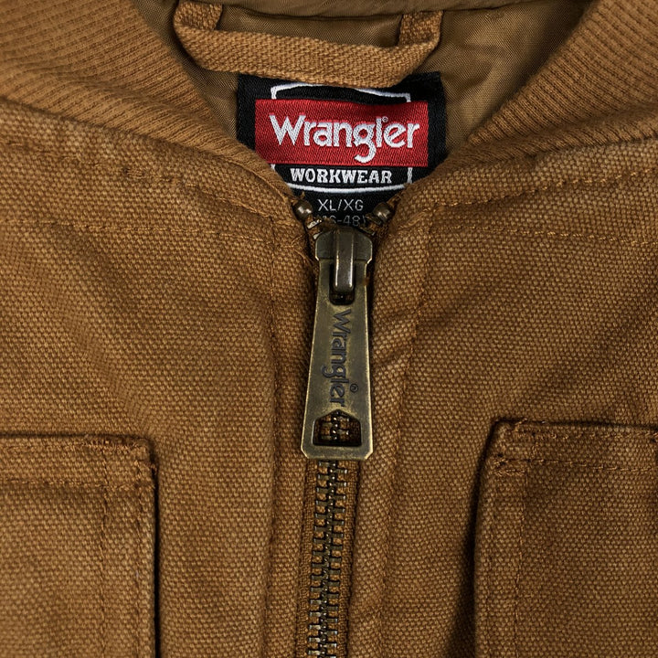 Wrangler WORKWEAR Padded Duck Vest, Men's XL (approx.) cotton brown type Vintage Second Hand