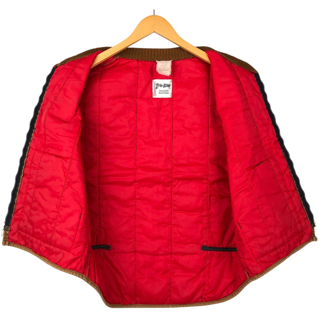 ZERO-ZONE Duck Vest, Made in USA, Men's Size L (Equivalent), Vintage Nylon ocher yellow type Vintage Second Hand