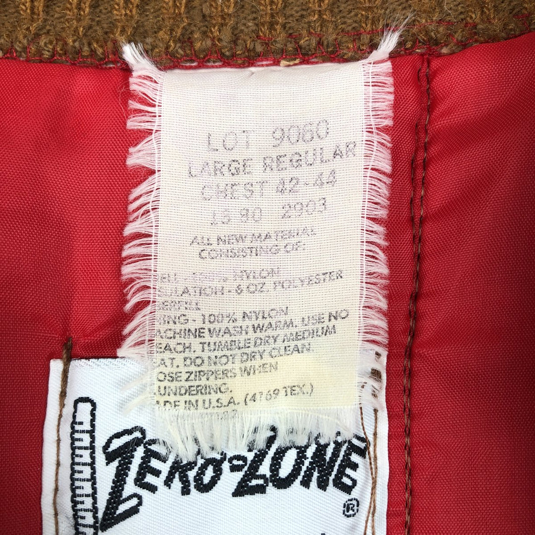 ZERO-ZONE Duck Vest, Made in USA, Men's Size L (Equivalent), Vintage Nylon ocher yellow type Vintage Second Hand