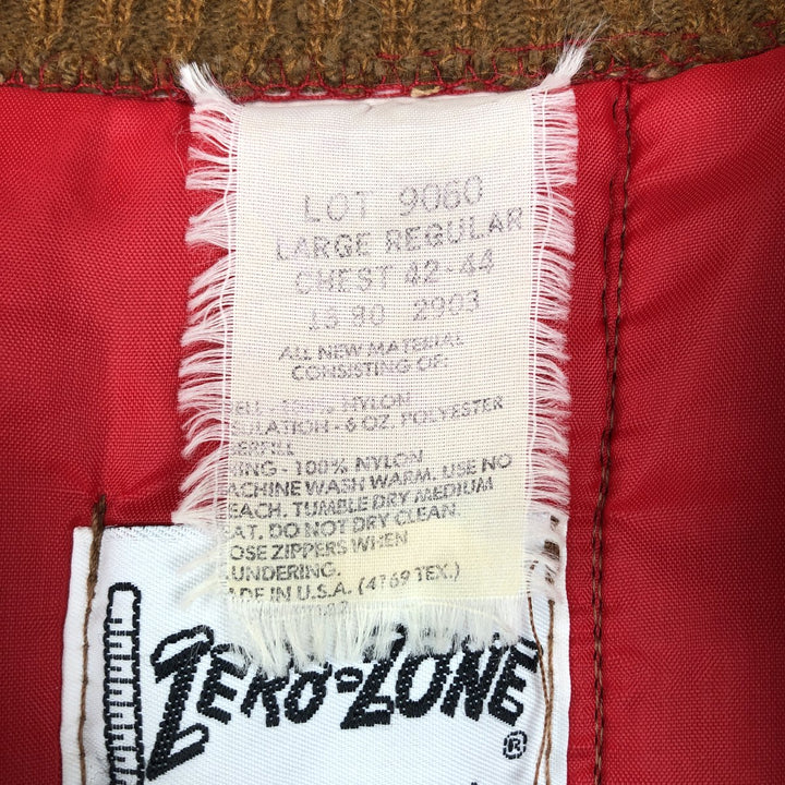 ZERO-ZONE Duck Vest, Made in USA, Men's Size L (Equivalent), Vintage Nylon ocher yellow type Vintage Second Hand