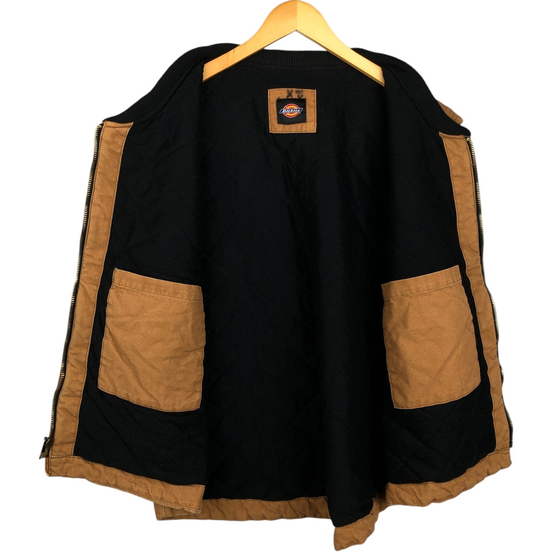 Dickies padded duck vest, men's size XXL. unclear beige type brown Vintage Second Hand