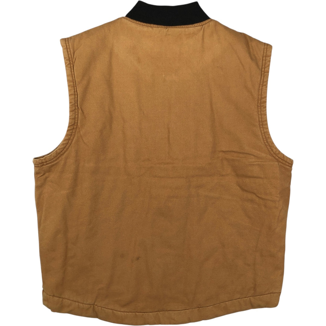 Dickies padded duck vest, men's size L cotton beige type brown Vintage Second Hand