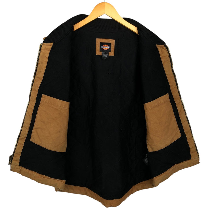 Dickies padded duck vest, men's size L cotton beige type brown Vintage Second Hand