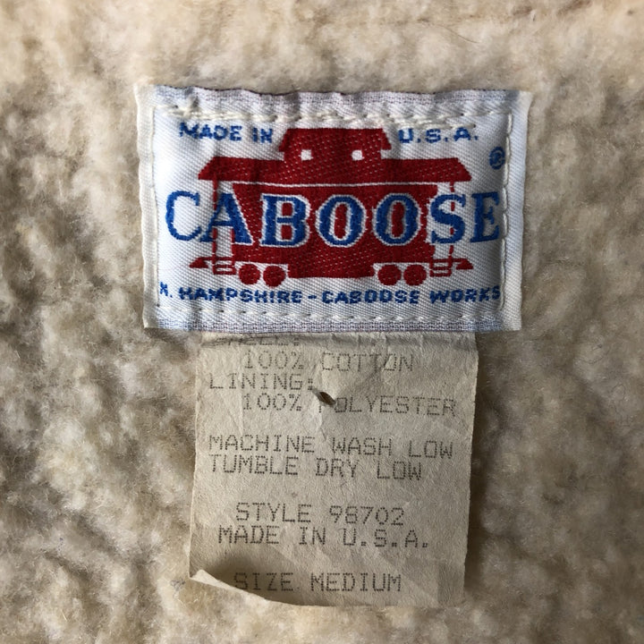 CABOOSE Duck Vest, Made in USA, Men's Size M (Equivalent), Vintage cotton brown type Vintage Second Hand