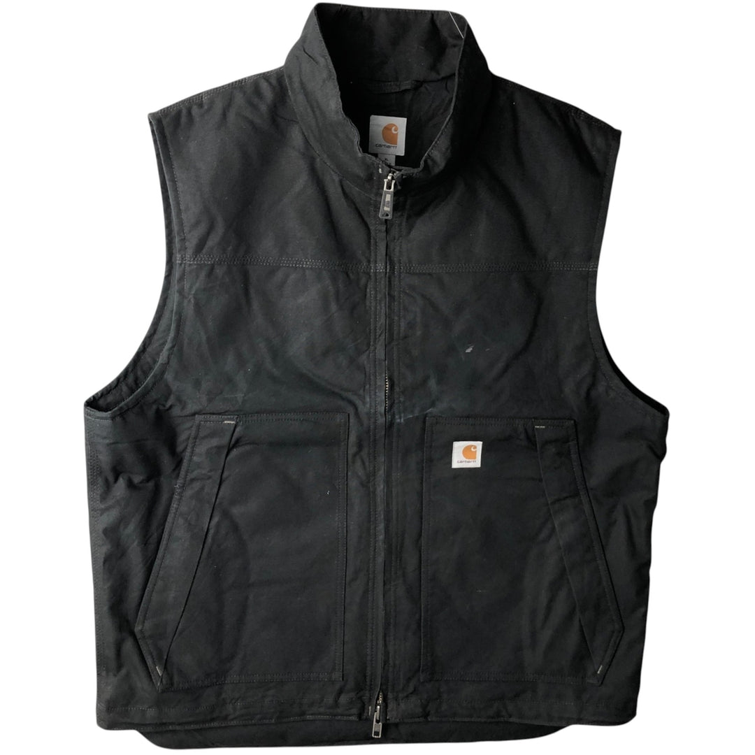 Carhartt QUICK DUCK padded duck vest, men's size XL (approx.) cotton black type Vintage Second Hand