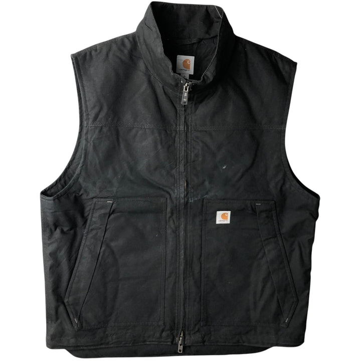 Carhartt QUICK DUCK padded duck vest, men's size XL (approx.) cotton black type Vintage Second Hand