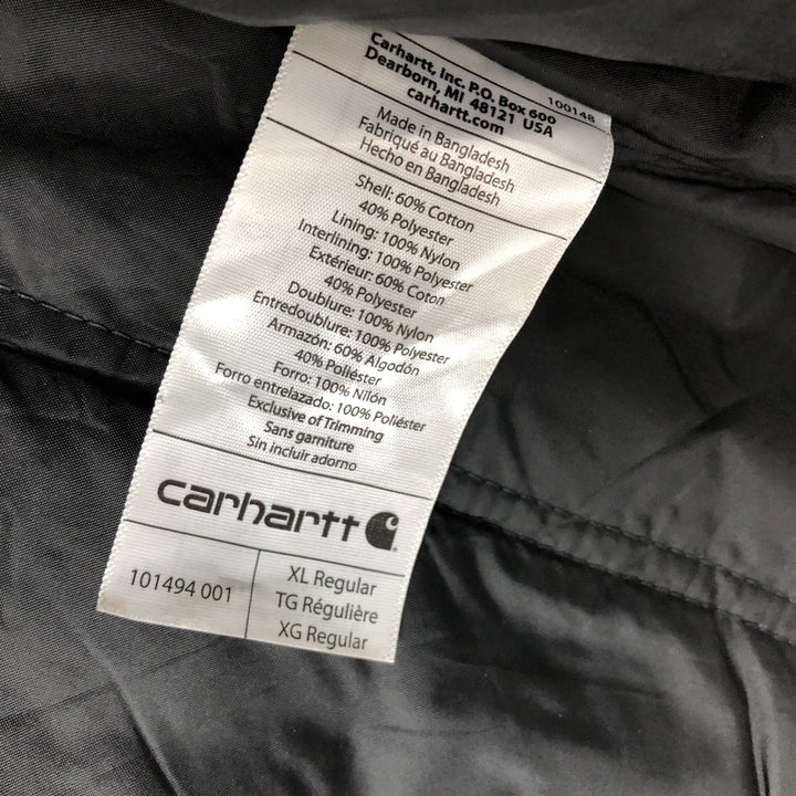 Carhartt QUICK DUCK padded duck vest, men's size XL (approx.) cotton black type Vintage Second Hand