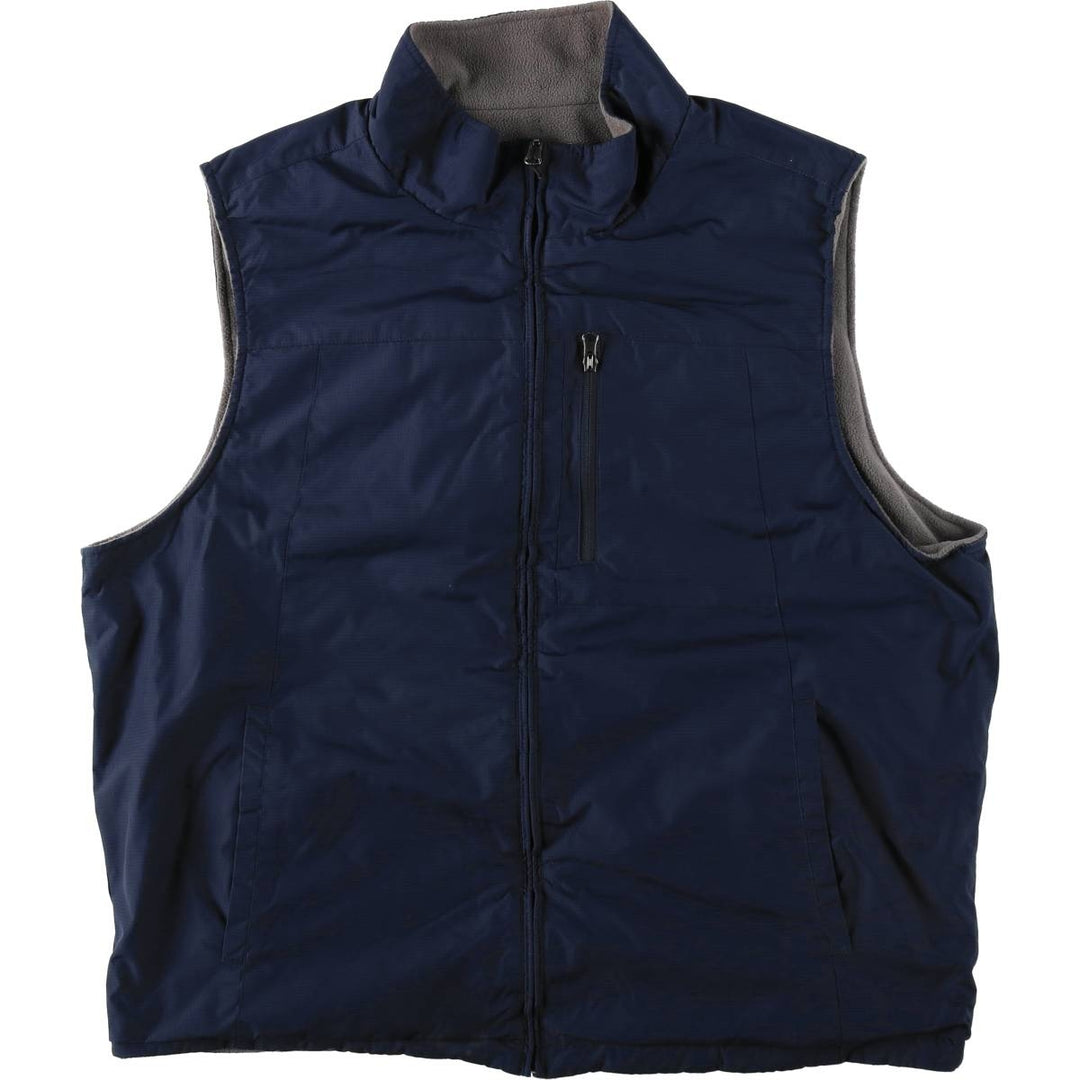 IZOD Reversible Fleece Warm-Up Vest (Men's Size L) polyester navy blue type Vintage Second Hand