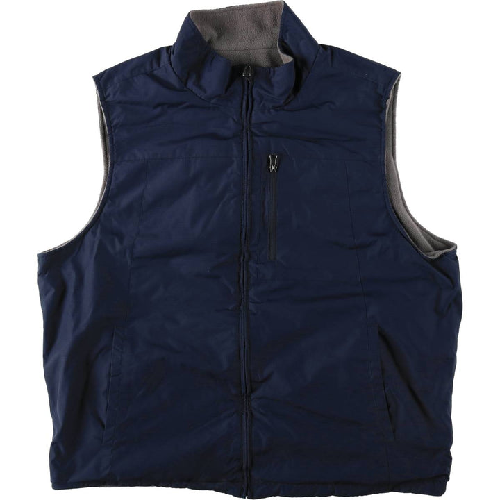 IZOD Reversible Fleece Warm-Up Vest (Men's Size L) polyester navy blue type Vintage Second Hand