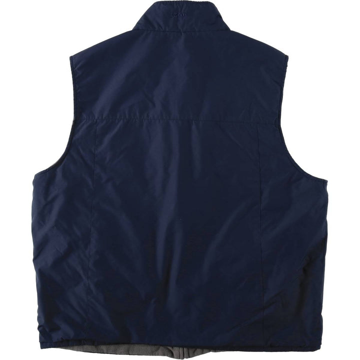 IZOD Reversible Fleece Warm-Up Vest (Men's Size L) polyester navy blue type Vintage Second Hand