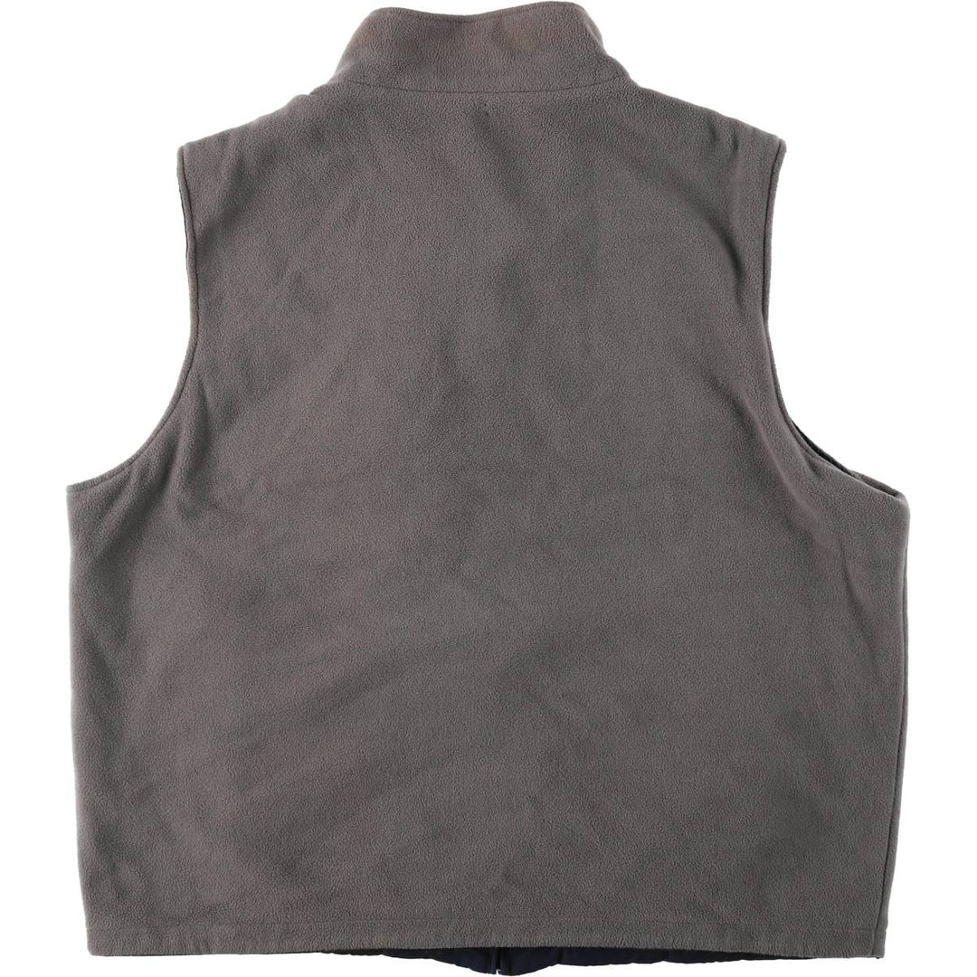 IZOD Reversible Fleece Warm-Up Vest (Men's Size L) polyester navy blue type Vintage Second Hand