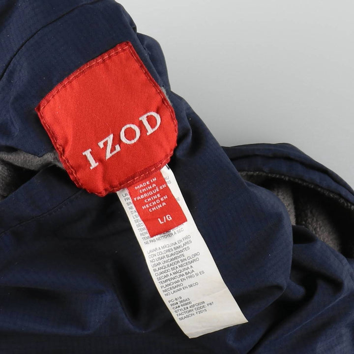 IZOD Reversible Fleece Warm-Up Vest (Men's Size L) polyester navy blue type Vintage Second Hand