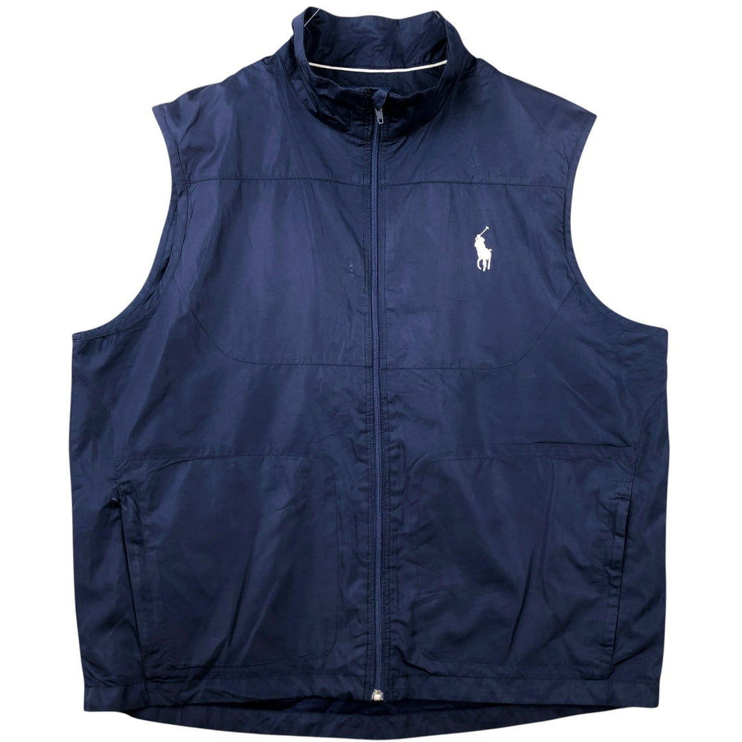 Ralph Lauren POLO GOLF warm-up vest, men's size XL polyester navy blue type Vintage Second Hand