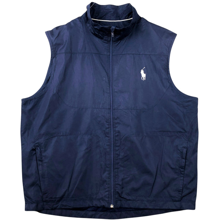 Ralph Lauren POLO GOLF warm-up vest, men's size XL polyester navy blue type Vintage Second Hand