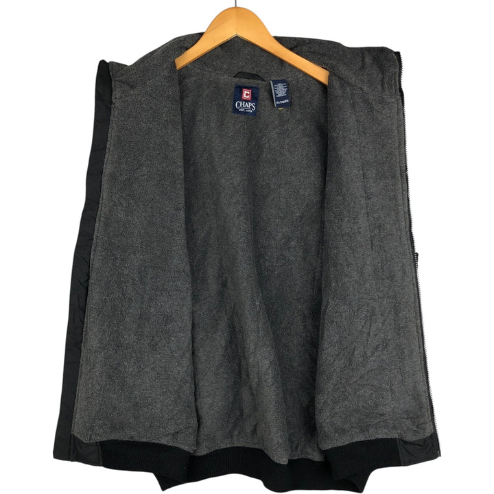 Ralph Lauren Chaps warm-up vest, men's size XL polyester black type Vintage Second Hand