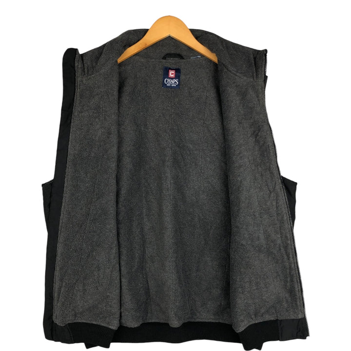 Ralph Lauren Chaps warm-up vest, men's size XL polyester black type Vintage Second Hand