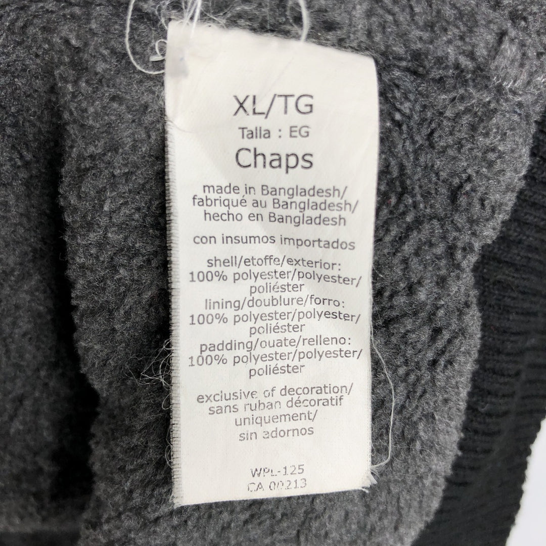 Ralph Lauren Chaps warm-up vest, men's size XL polyester black type Vintage Second Hand