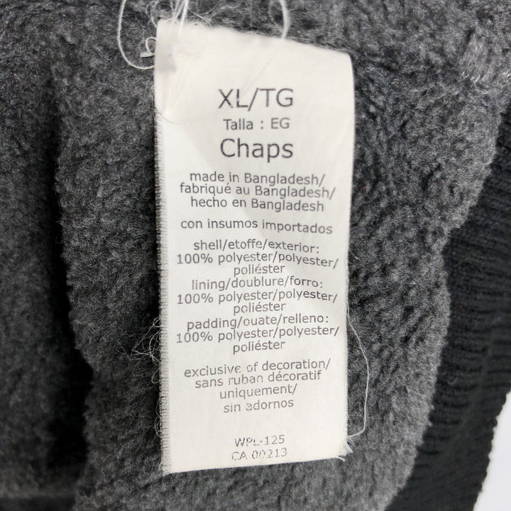 Ralph Lauren Chaps warm-up vest, men's size XL polyester black type Vintage Second Hand