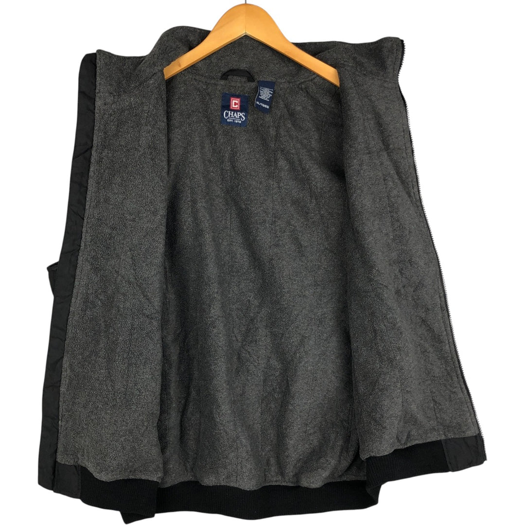 Ralph Lauren Chaps warm-up vest, men's size XL polyester black type Vintage Second Hand