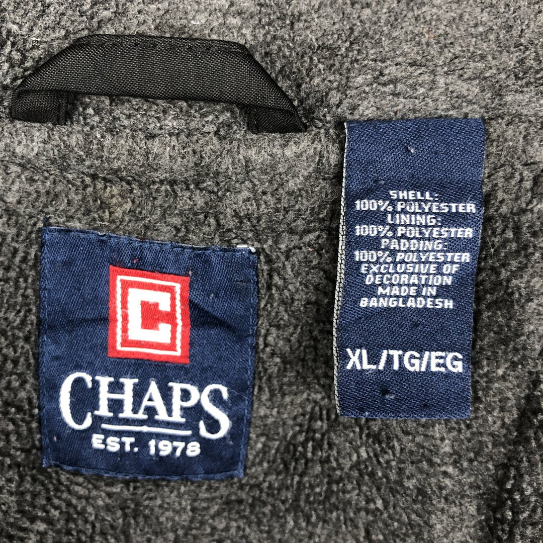 Ralph Lauren Chaps warm-up vest, men's size XL polyester black type Vintage Second Hand