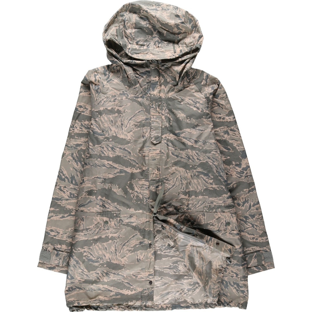2000'S US Military Issue ABU Digital Tiger Camo Rain Parka, Made in USA, MEDIUM (Men's M equivalent) unclear gray type Vintage Second Hand