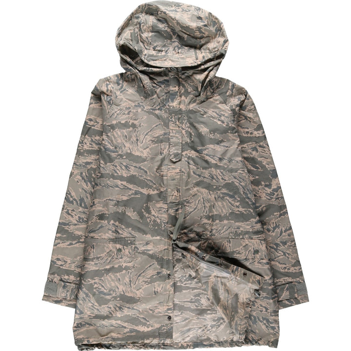 2000'S US Military Issue ABU Digital Tiger Camo Rain Parka, Made in USA, MEDIUM (Men's M equivalent) unclear gray type Vintage Second Hand