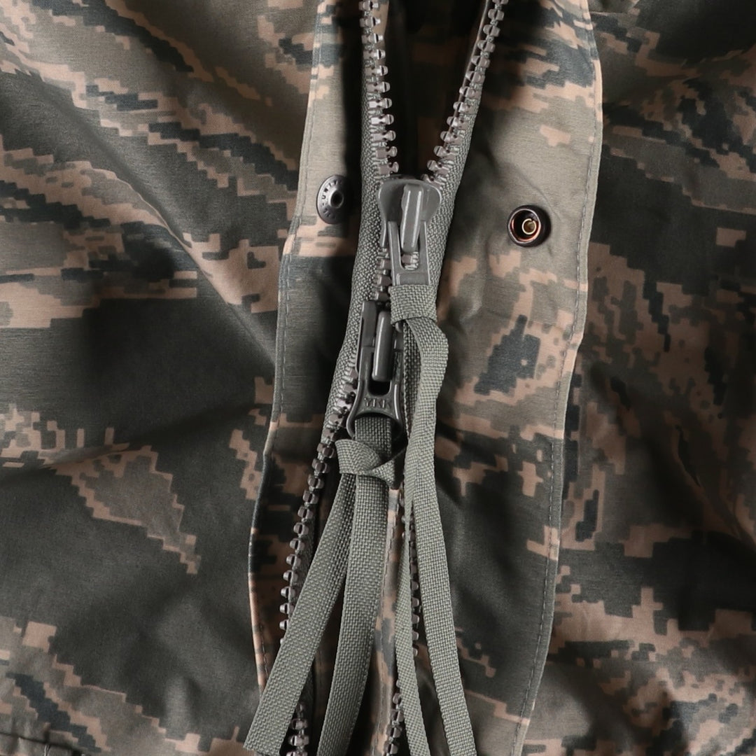 2000'S US Military Issue ABU Digital Tiger Camo Rain Parka, Made in USA, MEDIUM (Men's M equivalent) unclear gray type Vintage Second Hand