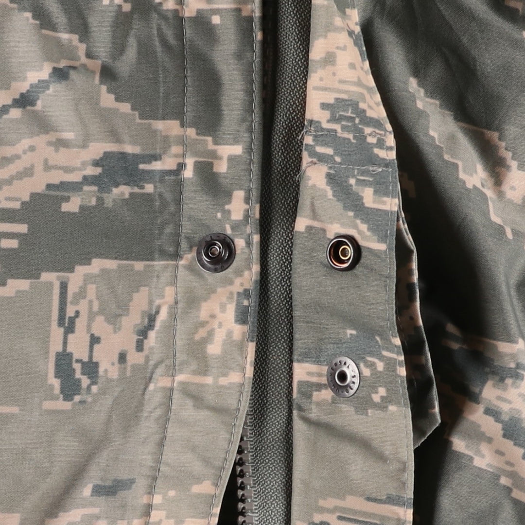 2000'S US Military Issue ABU Digital Tiger Camo Rain Parka, Made in USA, MEDIUM (Men's M equivalent) unclear gray type Vintage Second Hand