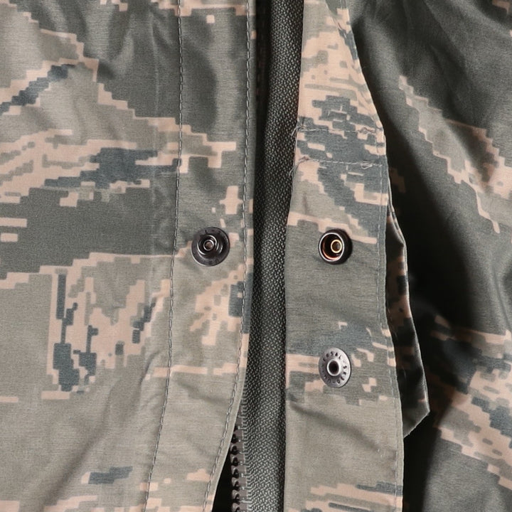 2000'S US Military Issue ABU Digital Tiger Camo Rain Parka, Made in USA, MEDIUM (Men's M equivalent) unclear gray type Vintage Second Hand
