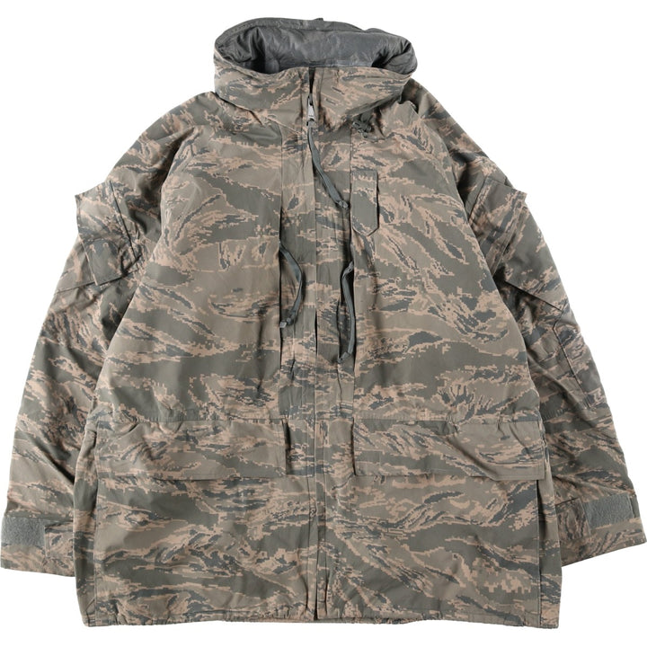 2000'S US Military Issue ABU Digital Tiger Camo Gore-Tex Parka, Made in USA, X-LARGE REGULAR (Equivalent to Men's XL) Nylon Beige type Vintage Second Hand