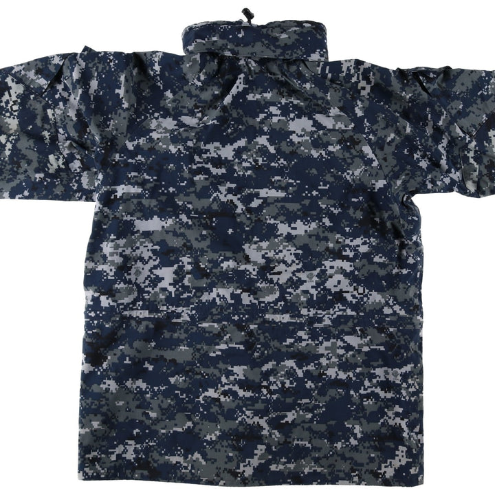 Genuine US Navy camouflage pattern NWU digital camo military Gore-Tex parka, made in USA, MEDIUM-LONG (equivalent to men's M). Nylon navy blue type Vintage Second Hand