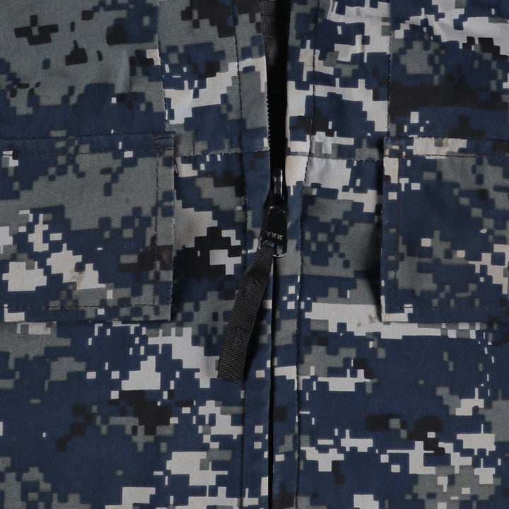 Genuine US Navy camouflage pattern NWU digital camo military Gore-Tex parka, made in USA, MEDIUM-LONG (equivalent to men's M). Nylon navy blue type Vintage Second Hand
