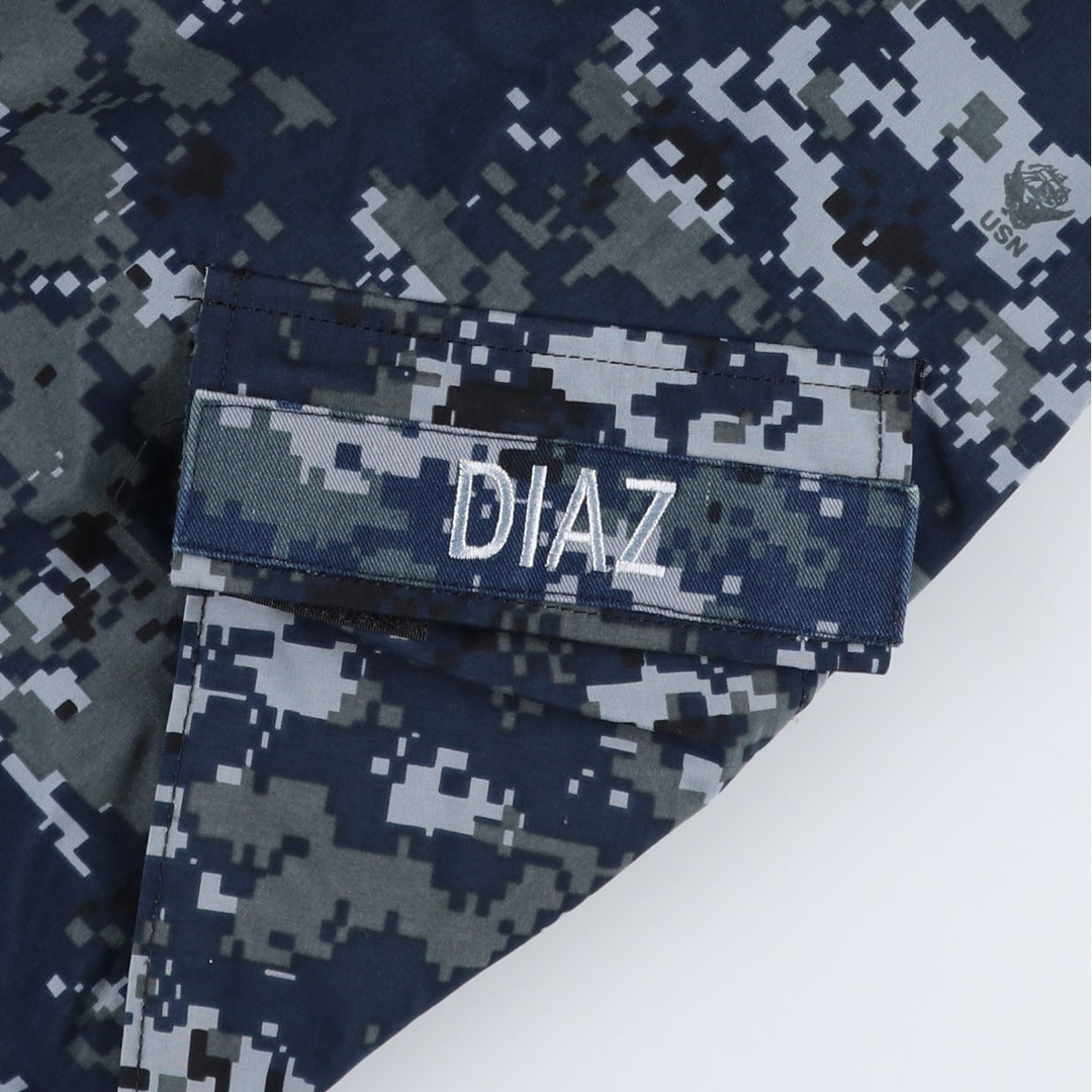 2000'S US Military Issue USNAVY Camouflage Pattern NWU Digital Camo Military Gore-Tex Parka Made in USA MEDIUM-REGULAR (Men's M equivalent) Nylon navy blue type Vintage Second Hand