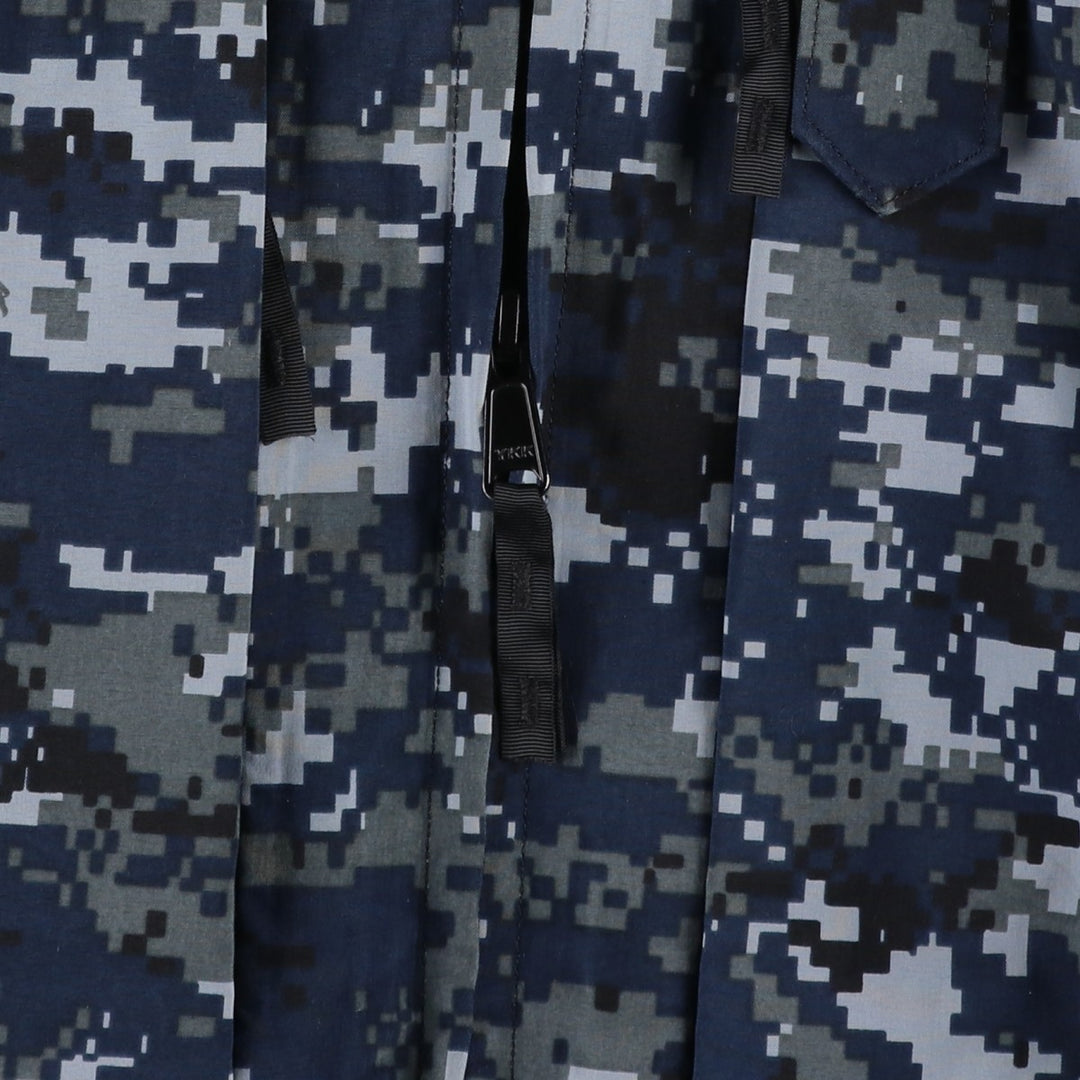2000'S US Military Issue USNAVY Camouflage Pattern NWU Digital Camo Military Gore-Tex Parka Made in USA MEDIUM-REGULAR (Men's M equivalent) Nylon navy blue type Vintage Second Hand