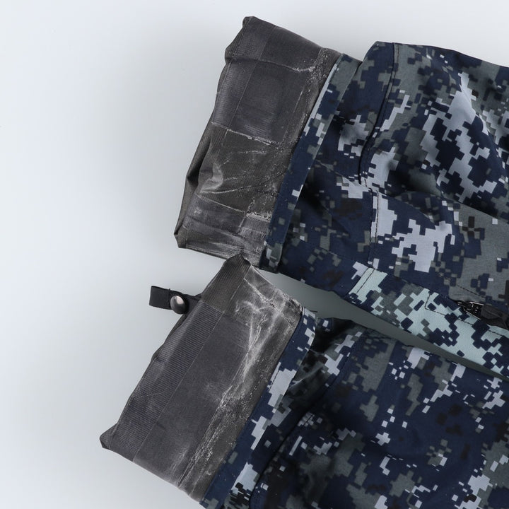 2000'S US Military Issue USNAVY Camouflage Pattern NWU Digital Camo Military Gore-Tex Parka Made in USA MEDIUM-REGULAR (Men's M equivalent) Nylon navy blue type Vintage Second Hand